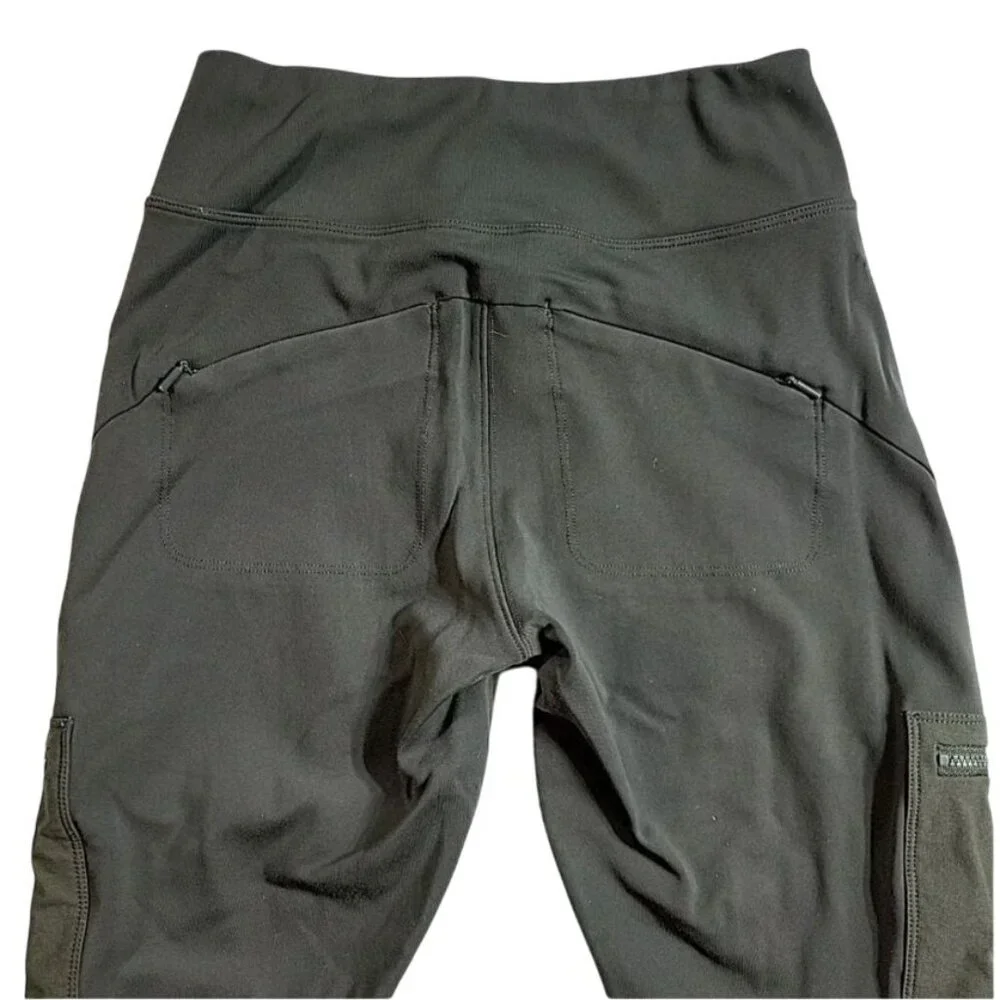 Athleta Headlands Hybrid Cargo II Leggings Tights Aspen Olive Green Size 12 - Picture 5 of 5